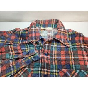 Kings Road Plaid Flannel Shirt Mens M Tall Long Sleeve Button Up Casual